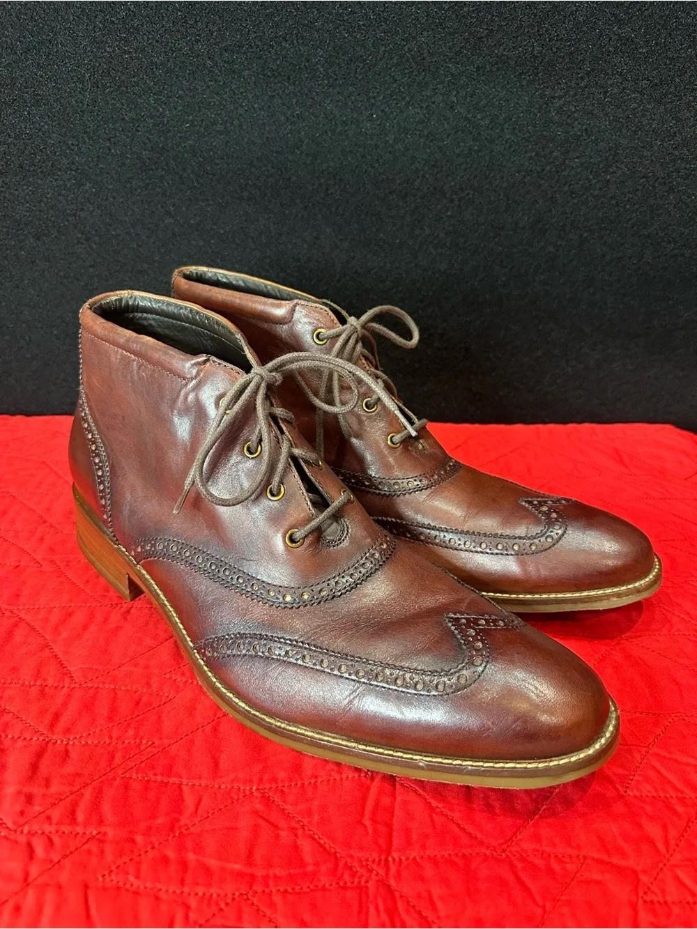 Cole Haan Brown Leather Wingtip Chukka Boots
